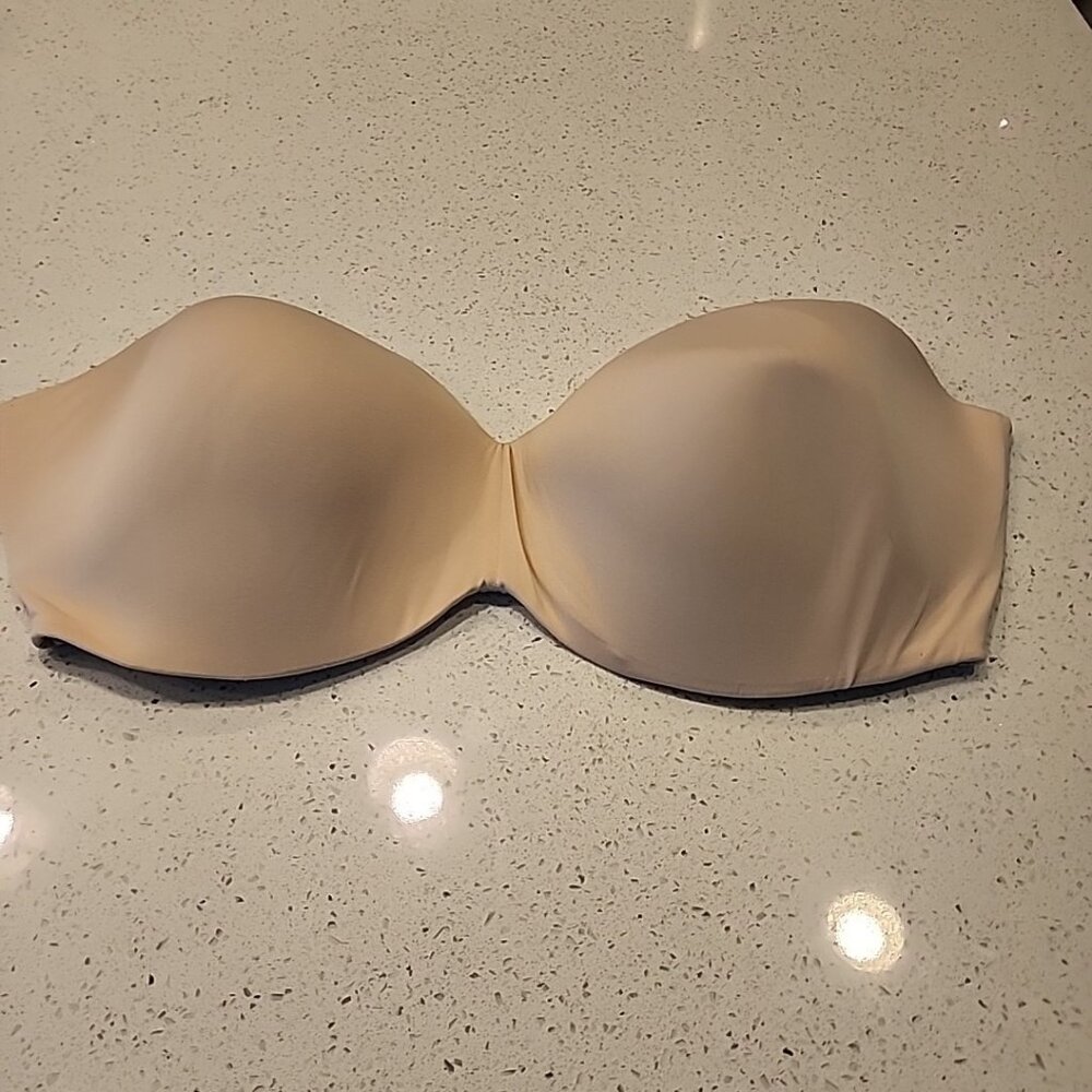 Maidenform Bra 38DDD Nude Underwire Lined Strapless *no Straps